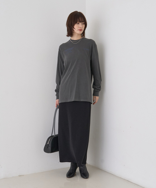 Rouge vif Anna(ルージュヴィフアンナ)の「ガーメントダイロゴロンTシャツ(Tシャツ/カットソー・レディース・ホワイト/チャコールグレー・フリー)」の16枚目の写真