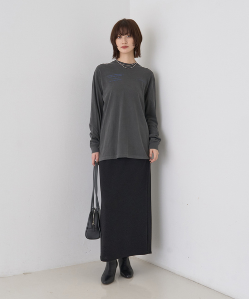 Rouge vif Anna(ルージュヴィフアンナ)の「ガーメントダイロゴロンTシャツ(Tシャツ/カットソー・レディース・ホワイト/チャコールグレー・フリー)」の17枚目の写真