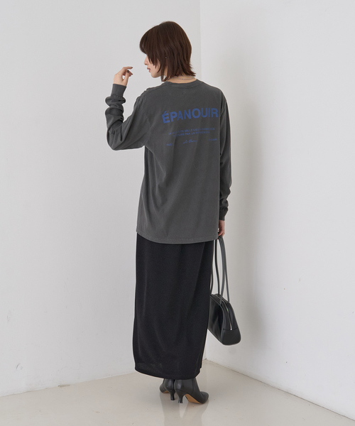 Rouge vif Anna(ルージュヴィフアンナ)の「ガーメントダイロゴロンTシャツ(Tシャツ/カットソー・レディース・ホワイト/チャコールグレー・フリー)」の18枚目の写真