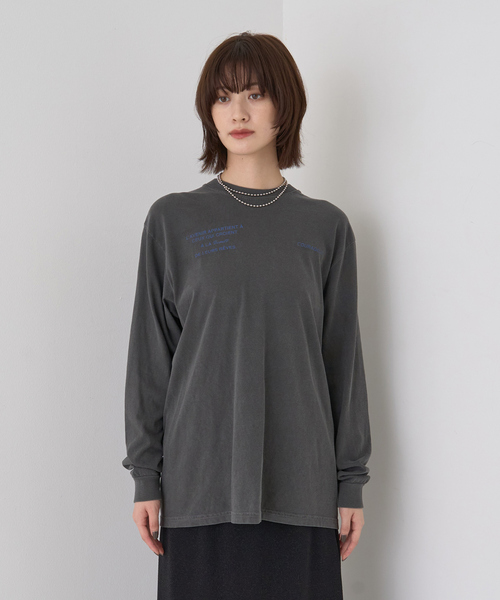 Rouge vif Anna(ルージュヴィフアンナ)の「ガーメントダイロゴロンTシャツ(Tシャツ/カットソー・レディース・ホワイト/チャコールグレー・フリー)」の19枚目の写真