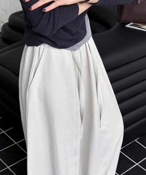 COCOMOMO（ココモモ）の「イージーコクーンパンツ ワイドパンツ コクーンパンツ ウエストゴム バレルレッグパンツ（その他パンツ・レディース・アイボリー/ダークグレー/ネイビー・M/L）」の21枚目の写真