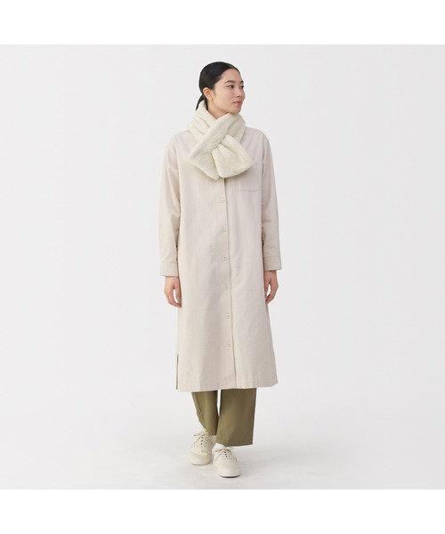 無印良品(ムジルシリョウヒン)の「再生ポリエステルあったかボア マフラー(マフラー・レディース・ブラウン系/ブラウン系1/ライトベージュ/ブラック/ピンク・FREE)」の18枚目の写真