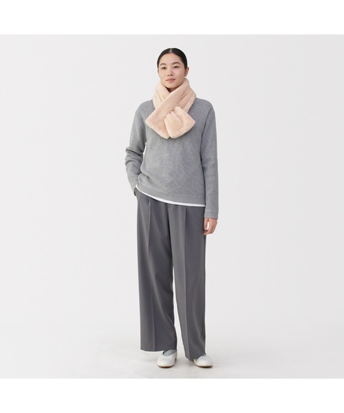 無印良品(ムジルシリョウヒン)の「再生ポリエステルあったかボア マフラー(マフラー・レディース・ブラウン系/ブラウン系1/ライトベージュ/ブラック/ピンク・FREE)」の22枚目の写真