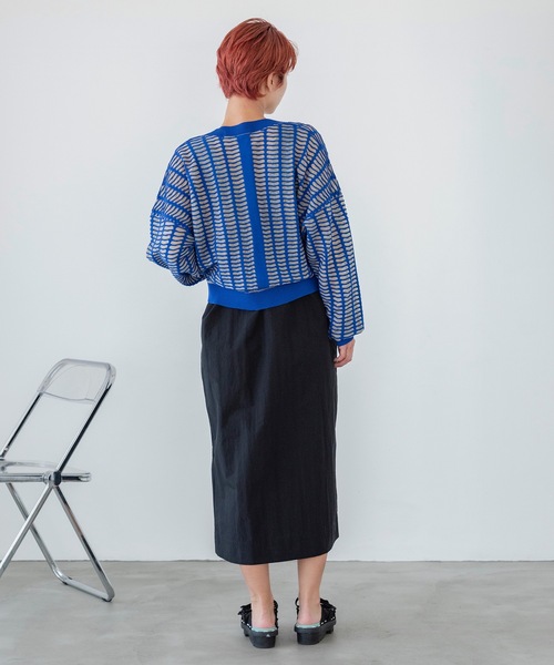 sneeuw（スニュウ）の「ウィンドウカーディガン（カーディガン/ボレロ・レディース・グレー/ブルー・ONESIZE）」の6枚目の写真