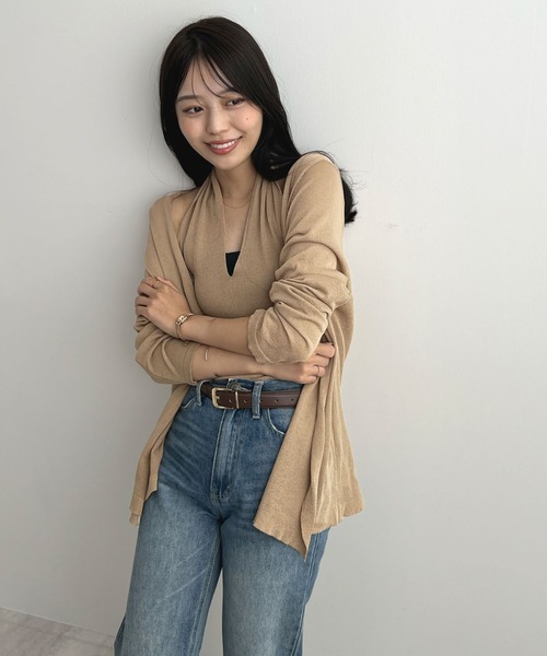 Futier land(フューティアランド)の「抜け感ニットタンク&カーディガンSET(カーディガン/ボレロ・レディース・ベージュ/ブラック/ホワイト・FREE)」の17枚目の写真