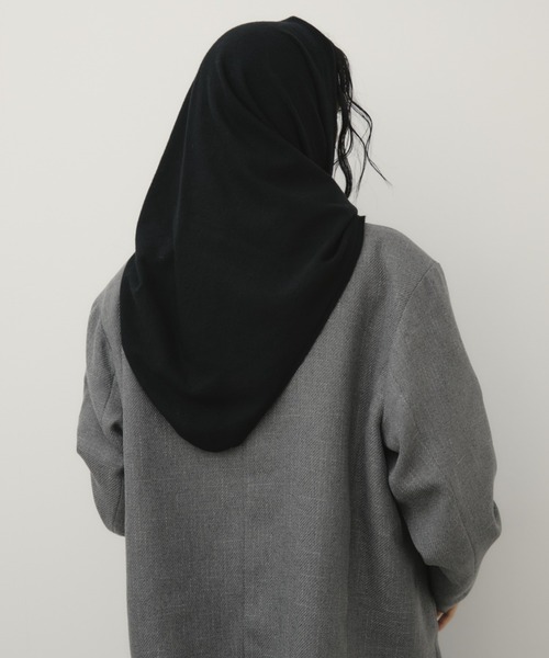 Aunt Marie's（アントマリーズ）の「トライアングルニットスカーフ（ストール/ショール・レディース・ブラック/チャコールグレー・FREE）」の22枚目の写真