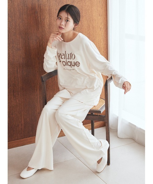 セール】レーヨンロゴロングパンツ（ルームウェア/パジャマ）｜gelato
