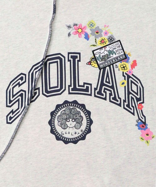 ScoLar(スカラー)の「153662:リメイク風メロウステッチプルオーバー(Tシャツ/カットソー・レディース・ブラック/杢グレー/オートミール・M)」の8枚目の写真