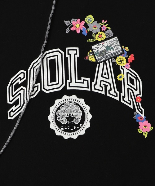 ScoLar(スカラー)の「153662:リメイク風メロウステッチプルオーバー(Tシャツ/カットソー・レディース・ブラック/杢グレー/オートミール・M)」の16枚目の写真