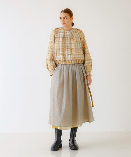 DESIGNWORKS（デザインワークス）の「BEAUVET ツイードブルゾン（ブルゾン・レディース・ゴールド・1）」の8枚目の写真