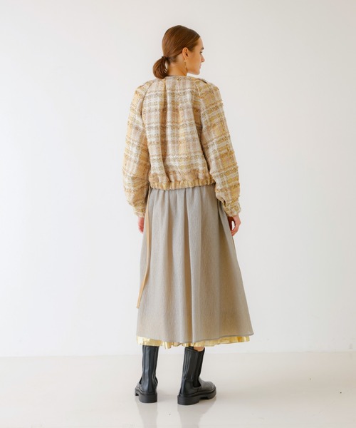 DESIGNWORKS（デザインワークス）の「BEAUVET ツイードブルゾン（ブルゾン・レディース・ゴールド・1）」の5枚目の写真