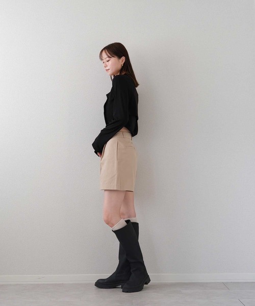 Reurie'(レウリィ)の「ツイルショートパンツ / シンプル カジュアル ベーシック 韓国(その他パンツ・レディース・ベージュ/チャコールグレー・MEDIUM/SMALL)」の13枚目の写真