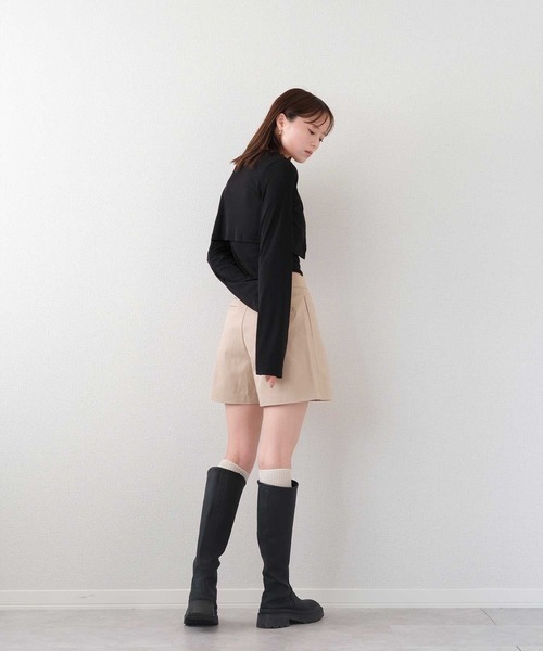 Reurie'(レウリィ)の「ツイルショートパンツ / シンプル カジュアル ベーシック 韓国(その他パンツ・レディース・ベージュ/チャコールグレー・MEDIUM/SMALL)」の14枚目の写真