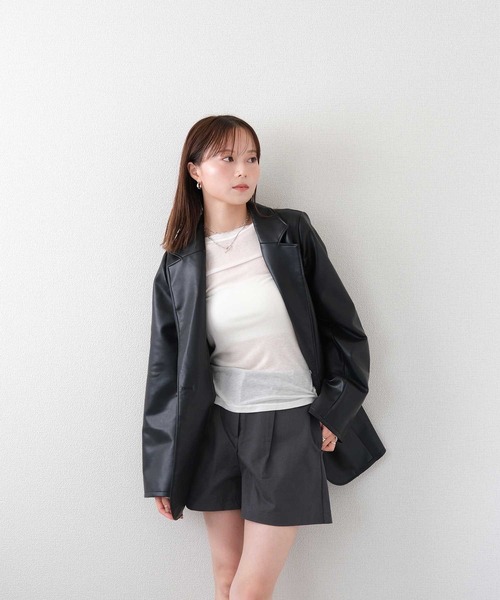 Reurie'(レウリィ)の「ツイルショートパンツ / シンプル カジュアル ベーシック 韓国(その他パンツ・レディース・ベージュ/チャコールグレー・MEDIUM/SMALL)」の16枚目の写真