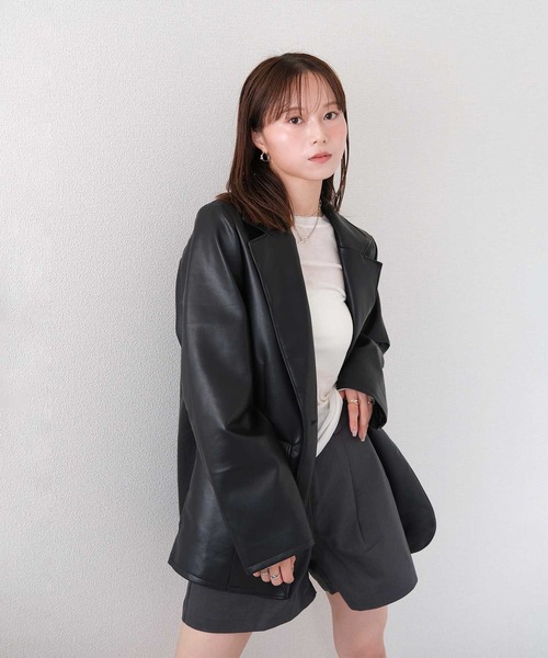 Reurie'(レウリィ)の「ツイルショートパンツ / シンプル カジュアル ベーシック 韓国(その他パンツ・レディース・ベージュ/チャコールグレー・MEDIUM/SMALL)」の17枚目の写真