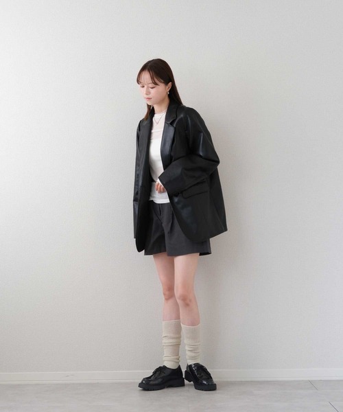 Reurie'(レウリィ)の「ツイルショートパンツ / シンプル カジュアル ベーシック 韓国(その他パンツ・レディース・ベージュ/チャコールグレー・MEDIUM/SMALL)」の18枚目の写真