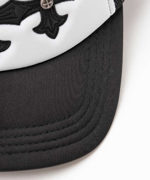 Supplier クロスレザーパッチメッシュキャップ ブラック F SUPPLIER】Cross Leather Patch Mesh Cap / 【サプライヤー】クロス