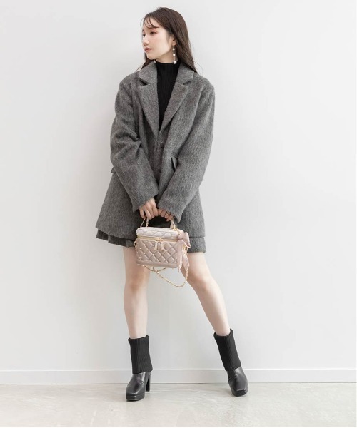 RANDA(ランダ)の「2WAY ニットカバーショートブーツ(ブーツ・レディース・ブラック/アイボリー・S/M/L/LL)」の5枚目の写真