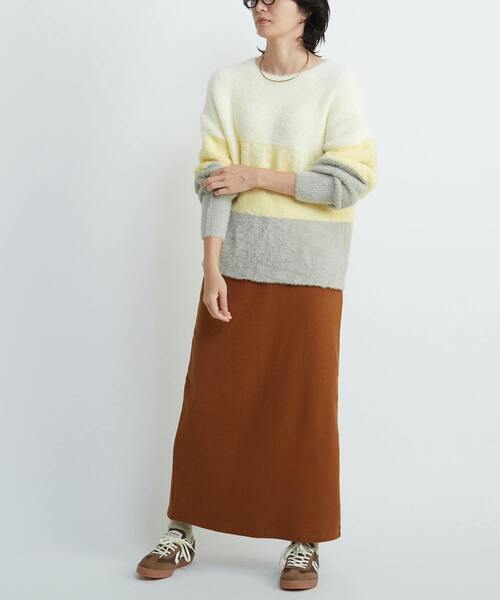 CONVERSE TOKYO(コンバーストウキョウ)の「RIB NARROW SKIRT(スカート・レディース・キャメル/チャコールグレー・FREE)」の7枚目の写真