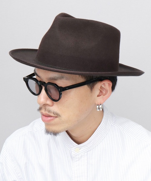 Sense of Grace（センスオブグレース）の「ウールフェルト フラット ミドルブリム 中折れハット（ハット・メンズ・ブラック/ブラウン・FREE）」の17枚目の写真