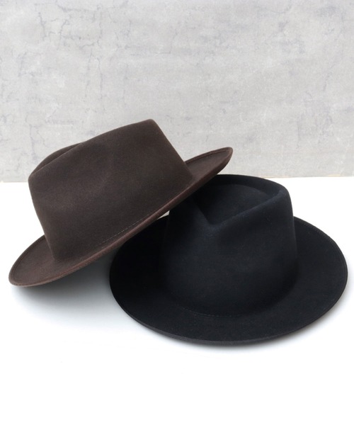 Sense of Grace（センスオブグレース）の「ウールフェルト フラット ミドルブリム 中折れハット（ハット・メンズ・ブラック/ブラウン・FREE）」の16枚目の写真