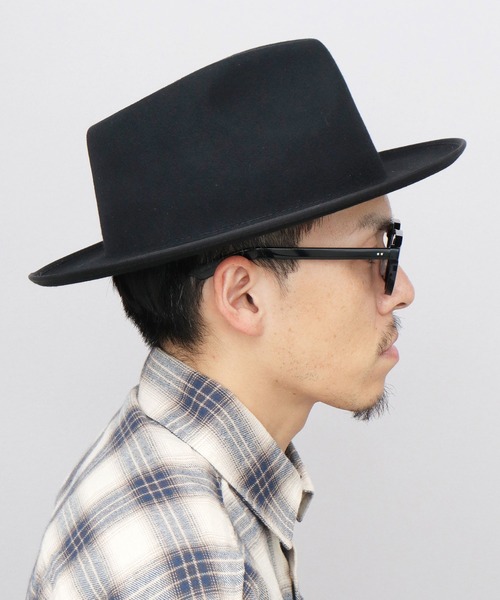 Sense of Grace（センスオブグレース）の「ウールフェルト フラット ミドルブリム 中折れハット（ハット・メンズ・ブラック/ブラウン・FREE）」の9枚目の写真
