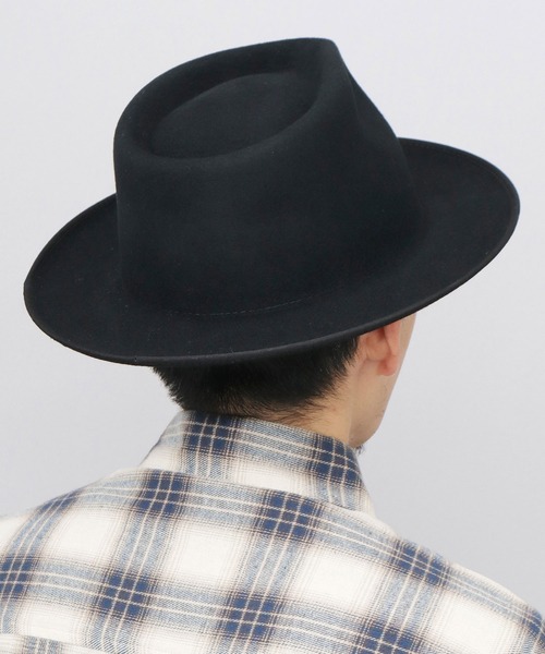 Sense of Grace（センスオブグレース）の「ウールフェルト フラット ミドルブリム 中折れハット（ハット・メンズ・ブラック/ブラウン・FREE）」の3枚目の写真