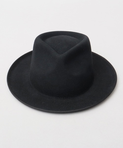 Sense of Grace（センスオブグレース）の「ウールフェルト フラット ミドルブリム 中折れハット（ハット・メンズ・ブラック/ブラウン・FREE）」の4枚目の写真