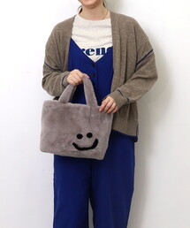 SMILEY チャーム付エコファーフェイストートバッグ