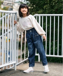 MPS | 【MPS】ポケットフラワー刺繍テーパードパンツ (キッズ/フリルウエスト/デニム/ポケット刺繍/花柄/カジュアル/デイリー)(その他パンツ)