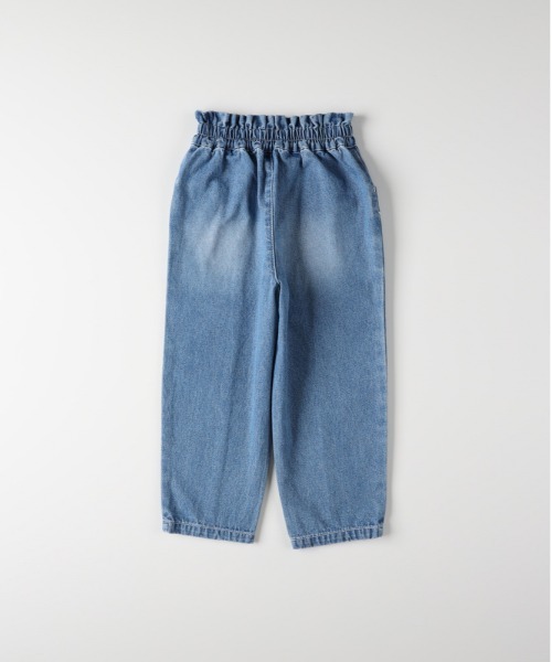 MPS(エムピーエス)の「【MPS】ポケットフラワー刺繍テーパードパンツ (キッズ/フリルウエスト/デニム/ポケット刺繍/花柄/カジュアル/デイリー)(その他パンツ・キッズ・ネイビー/ブルー・140/130/120/110)」の3枚目の写真