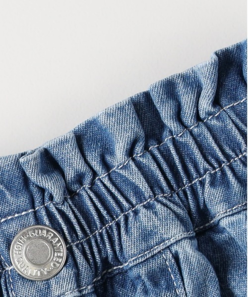 MPS(エムピーエス)の「【MPS】ポケットフラワー刺繍テーパードパンツ (キッズ/フリルウエスト/デニム/ポケット刺繍/花柄/カジュアル/デイリー)(その他パンツ・キッズ・ネイビー/ブルー・140/130/120/110)」の5枚目の写真