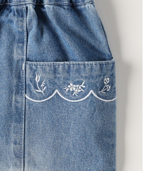 MPS(エムピーエス)の「【MPS】ポケットフラワー刺繍テーパードパンツ (キッズ/フリルウエスト/デニム/ポケット刺繍/花柄/カジュアル/デイリー)(その他パンツ・キッズ・ネイビー/ブルー・140/130/120/110)」の7枚目の写真
