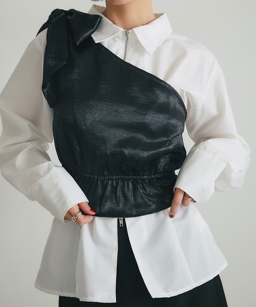 ARVELLIA(アルベリア)の「RIBBON STRAP BUSTIER(その他トップス・レディース・ブラック/ブラウン・M)」の1枚目の写真