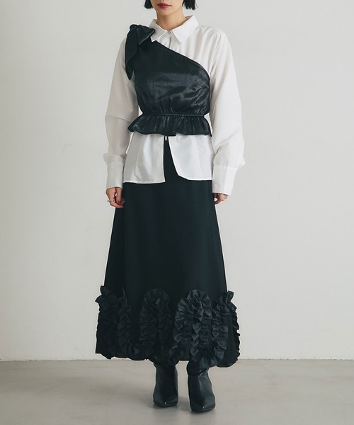 ARVELLIA(アルベリア)の「RIBBON STRAP BUSTIER(その他トップス・レディース・ブラック/ブラウン・M)」の8枚目の写真