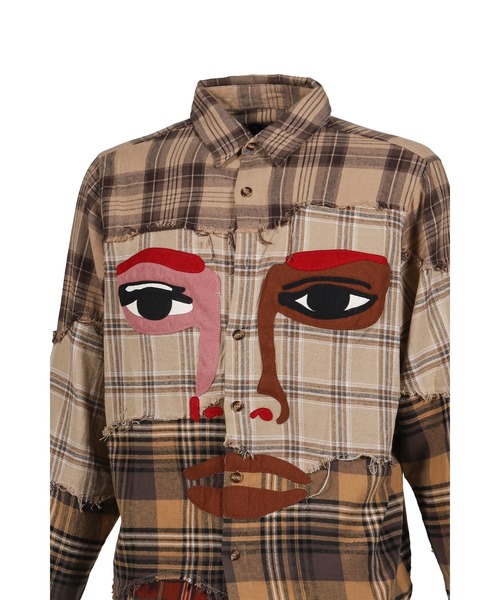 NUBIAN（ヌビアン）の「PATCHWORKED FLANNEL（シャツ/ブラウス・メンズ・ブラウン系その他・MEDIUM/LARGE）」の4枚目の写真