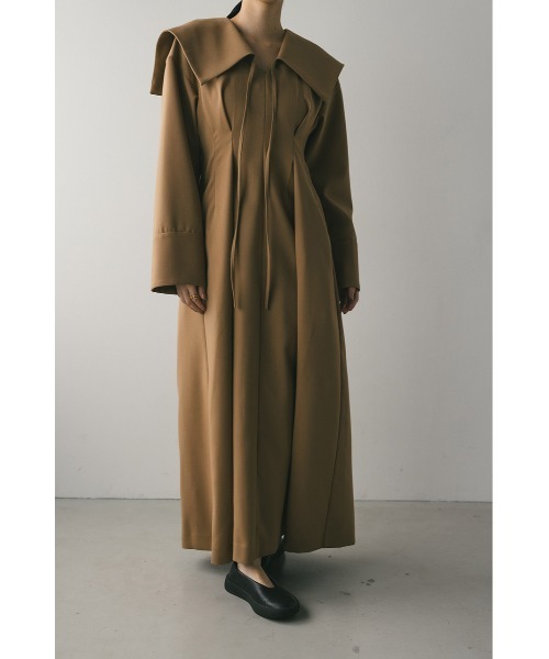 STYLEMIXER(スタイルミキサー)の「ビッグカラーワンピース(ワンピース・レディース・キャメル/グレー・SMALL/MEDIUM)」の13枚目の写真