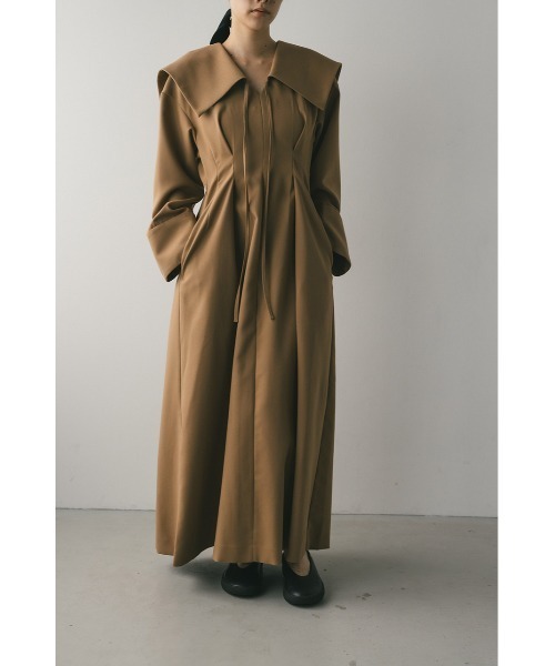 STYLEMIXER(スタイルミキサー)の「ビッグカラーワンピース(ワンピース・レディース・キャメル/グレー・SMALL/MEDIUM)」の14枚目の写真