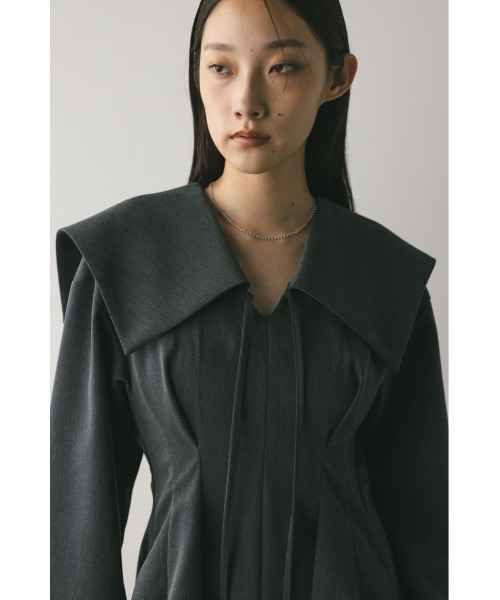 STYLEMIXER(スタイルミキサー)の「ビッグカラーワンピース(ワンピース・レディース・キャメル/グレー・SMALL/MEDIUM)」の5枚目の写真