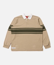 Universal Works（ユニバーサルワークス）の「Topologie X Universal Works Rugby Shirt (Without Badges) / Sand/Olive（ポロシャツ）」