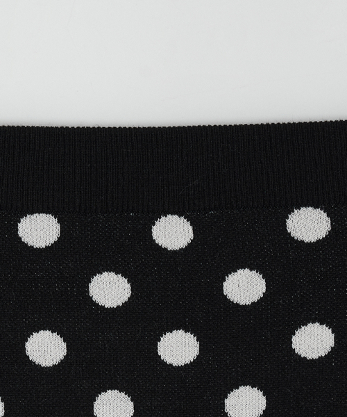 RONRON(ロンロン)の「DOT PATTERN BANDING KNIT MINI SKIRT BLACK WHITE DOT(スカート・レディース・その他・FREE)」の3枚目の写真
