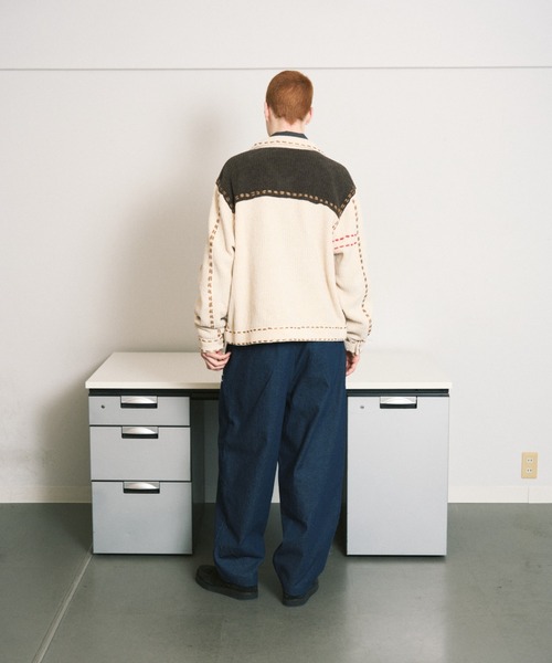 PHINGERIN（フィンガリン）の「PG1 KNIT（ニット/セーター・メンズ・バーガンディー/ベージュ/ネイビー・M/L）」の5枚目の写真