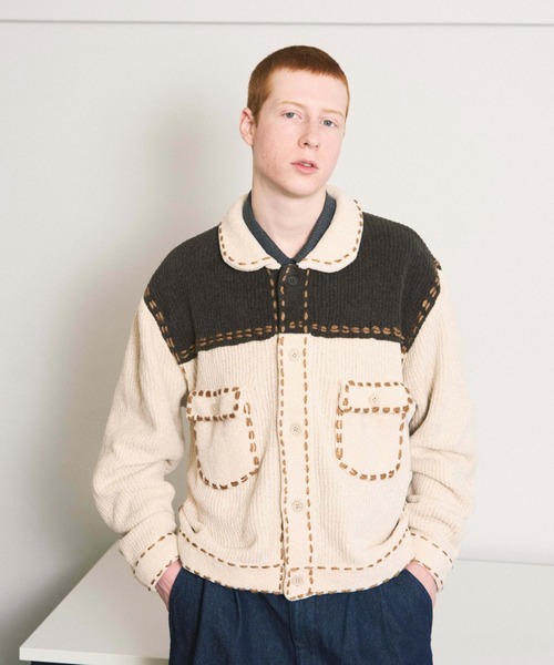 PHINGERIN（フィンガリン）の「PG1 KNIT（ニット/セーター・メンズ・バーガンディー/ベージュ/ネイビー・M/L）」の6枚目の写真