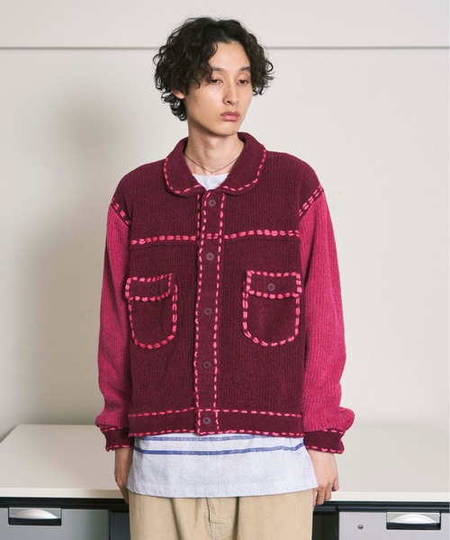 PHINGERIN（フィンガリン）の「PG1 KNIT（ニット/セーター・メンズ・バーガンディー/ベージュ/ネイビー・M/L）」の12枚目の写真