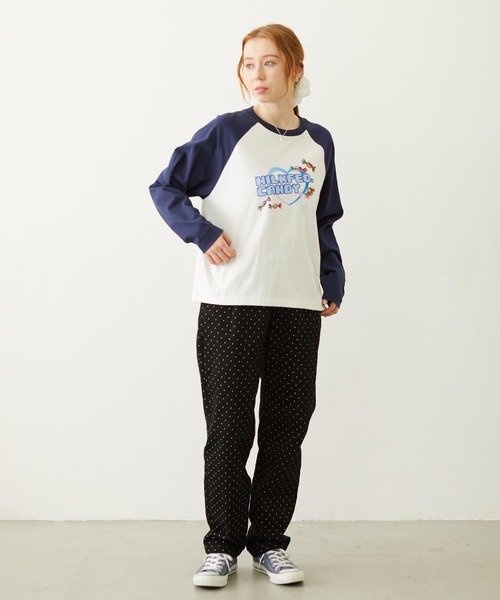MILKFED.(ミルクフェド)の「CANDY HEART LOGO B/B TEE(Tシャツ/カットソー・レディース・ライトピンク/ブラック/ホワイト・L/M)」の7枚目の写真
