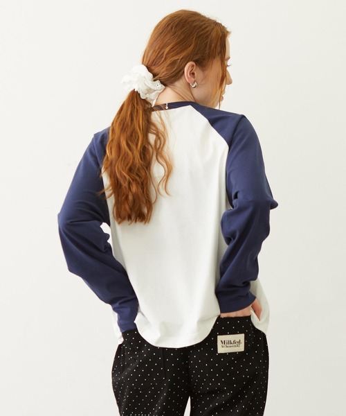 MILKFED.(ミルクフェド)の「CANDY HEART LOGO B/B TEE(Tシャツ/カットソー・レディース・ライトピンク/ブラック/ホワイト・L/M)」の6枚目の写真