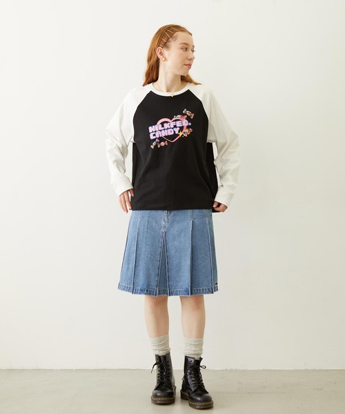 MILKFED.(ミルクフェド)の「CANDY HEART LOGO B/B TEE(Tシャツ/カットソー・レディース・ライトピンク/ブラック/ホワイト・L/M)」の11枚目の写真