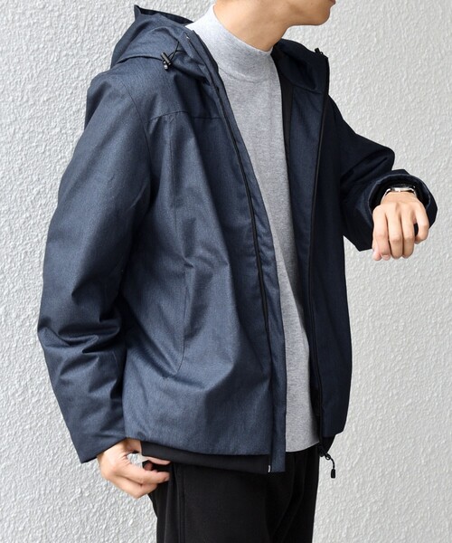 新品未使用AOUREフェードストライプジャケットMサイズ ネイビー BEAMS F（ビームスF）NEW EASY SONDRIO シアサッカー ストライプ