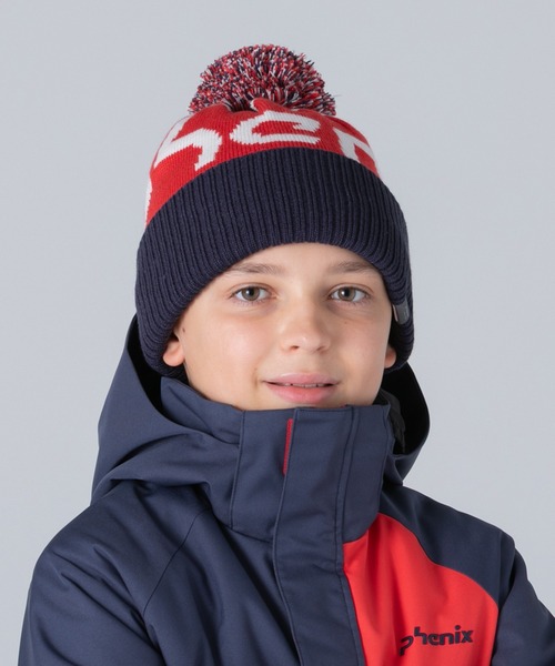 phenix(フェニックス)の「phenix(フェニックス)Phenix Big Logo Junior Knit Hat フェニックス ビッグロゴ ニットハット ニットキャップ(保温性/吸汗速乾)(ニットキャップ/ビーニー・キッズ・グレイッシュブルー/ブラック/カーキ/ネイビー/マスタード・ONE SIZE)」の6枚目の写真