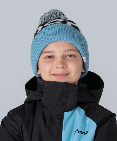 phenix(フェニックス)の「phenix(フェニックス)Phenix Big Logo Junior Knit Hat フェニックス ビッグロゴ ニットハット ニットキャップ(保温性/吸汗速乾)(ニットキャップ/ビーニー・キッズ・グレイッシュブルー/ブラック/カーキ/ネイビー/マスタード・ONE SIZE)」の8枚目の写真